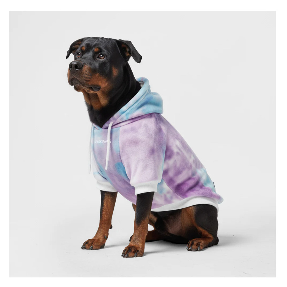 Spark Paws Tie‎ Dye Dog Hoodie 4XL Purple Blue NWT Large Breed